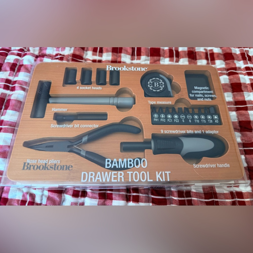 Brookstone Bamboo Drawer Tool Kit